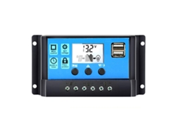 Regulador De Carga Solar Universal 12v/24v Auto Con Dual Usb Para Diy Panel Solar Batería