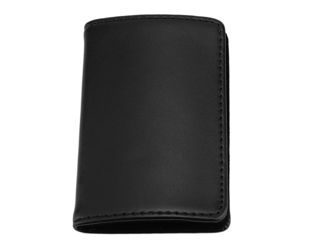 RNEMITERY Carcasa de Almacenamiento para Tarjetas de Presentación Magnética en PU con Cierre de Acero Inoxidable (Negro)