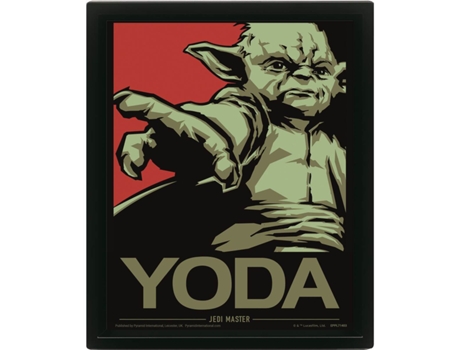 Póster lenticular con marco 3D PYRAMID Star Wars - Yoda Jedi Master