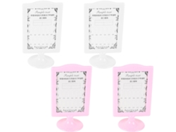 Juego 4 Marcos Fotos Doble Independientes Soportes Decorativos Blancos Rosas Verticales Decoración Oficina