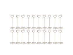 20 Portavasos De Mesa Corazón 15cm Portatarjetas Notas Clip Fotos Plata Portavasos De Mesa
