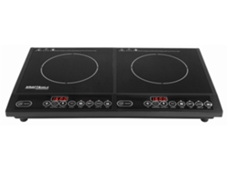 Placa de inducción doble Culinare de 2000 W, dos zonas y cuatro modos de cocción, Entrepot Brico