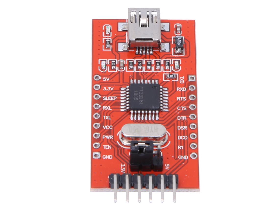 Módulo Adaptador De Depuración Serie Ft232bl Con Convertidor Usb 2.0 A Ttl De 3,3 V/5 V Con Indicador.