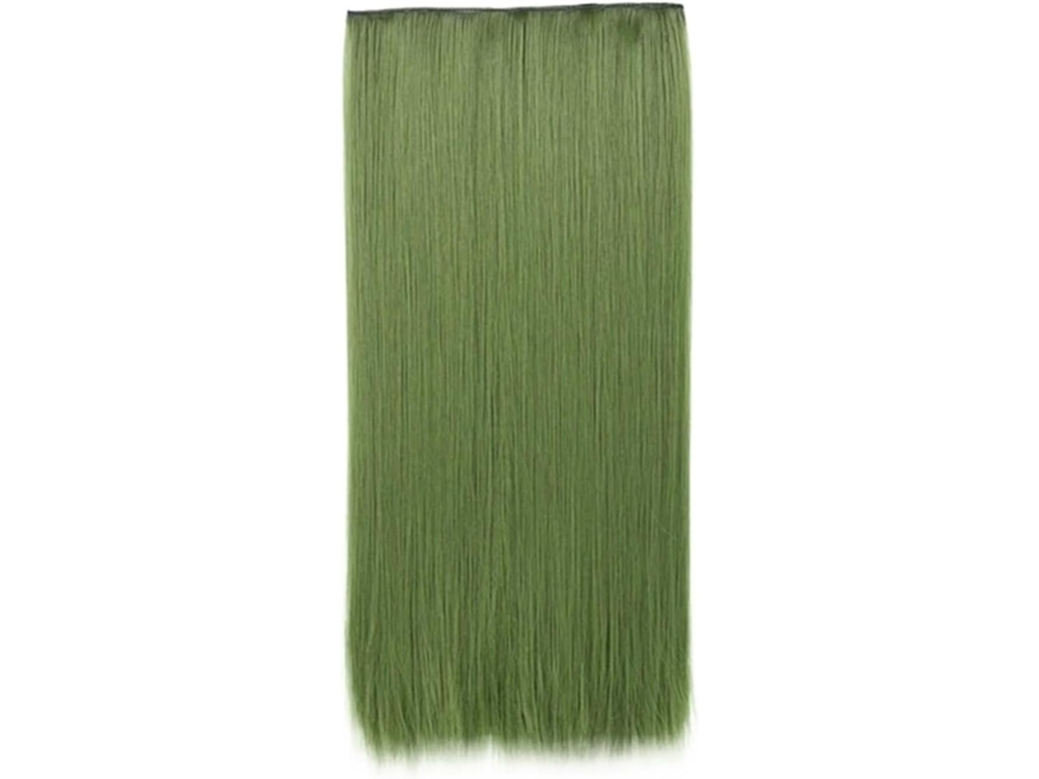 Moño Postizo Con Extensiones De Cabello Sintético Largo Y Liso, De Una Sola Pieza, Con 5 Clips.