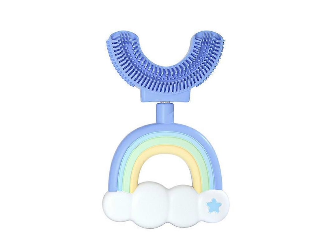Cepillo de dientes infantil GOKOCO en forma de U con cabezal de silicona suave, entrenamiento manual, diseño de limpieza bucal de 360° para bebés y niños.