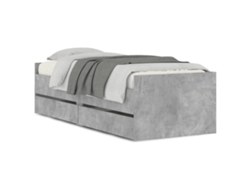 Maison Exclusive - Estructura De Cama Con Cajones Gris Hormigón 90x200 Cm