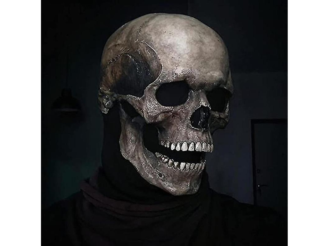 Máscara De Calavera Completa Con Mandíbula Móvil Decorativa, Casco De Terror Zmz