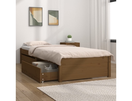 MAISON EXCLUSIVE Estructura de cama con cajones 90X190 cm marrón miel
