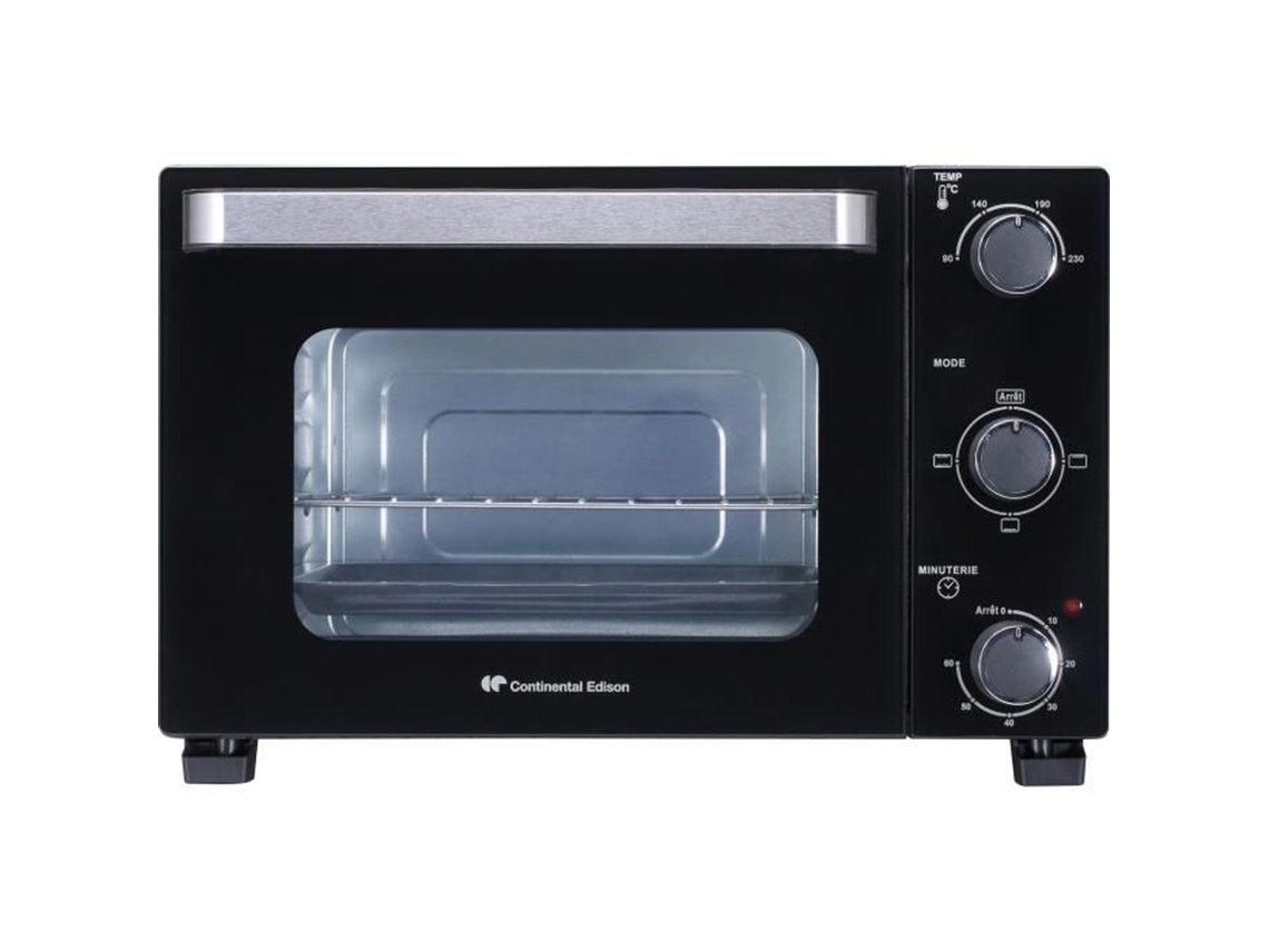Mini horno eléctrico negro 22L - 1300W CONTINENTAL EDISON