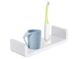 Organizador De Baño De Pared, De Plástico, No Requiere Taladrar, Con Ventosa Impermeable (tamaño Mediano).