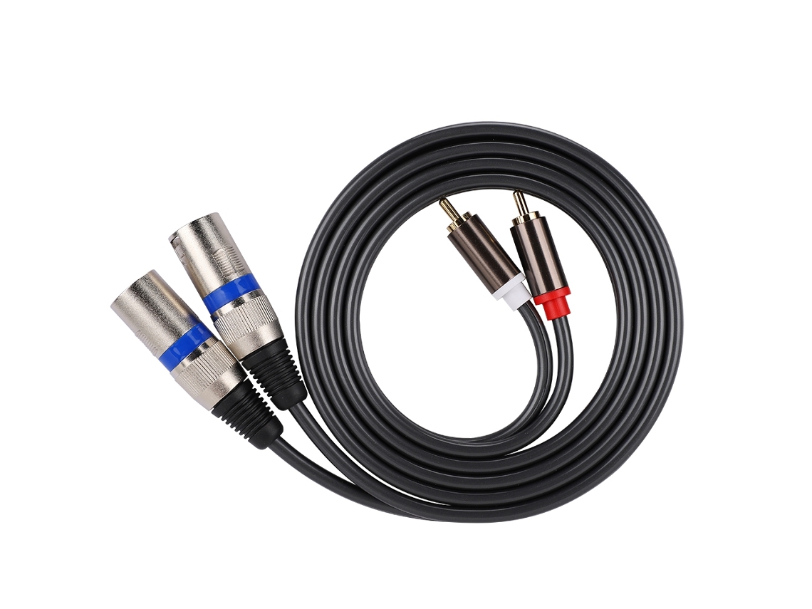 Cable adaptador de audio RCA macho a XLR macho con doble cable de PVC