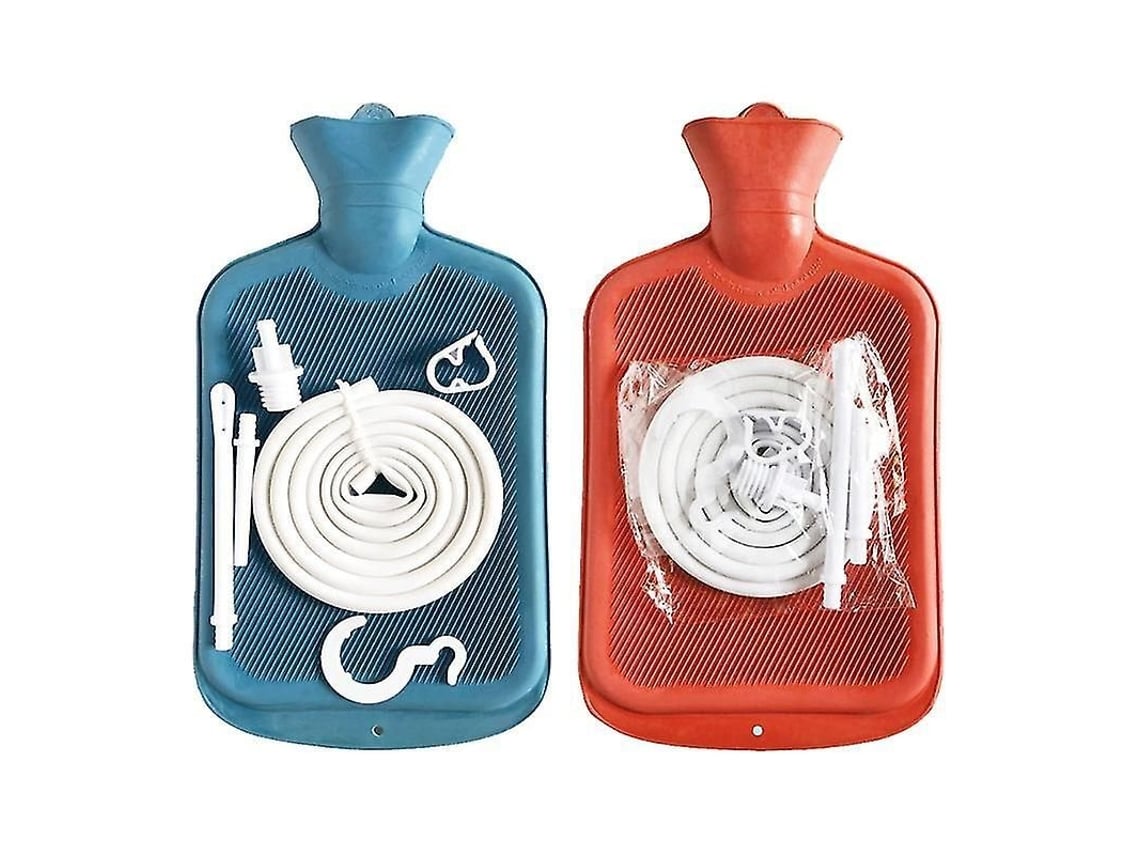 Kit De Enema Para Limpieza Intestinal Con Bolsa De 2000 Ml, Bolsa De Agua Caliente Y Aplicador De Silicona De Grado Médico.