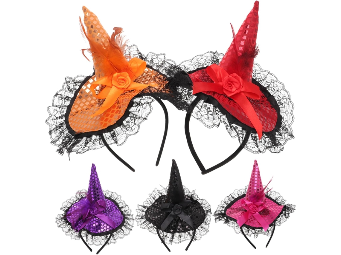 5 Pièces Coiffeur De À Paillettes Sorcières Casque Halloween Cerceau De Cheveux D'halloween Acces...