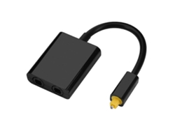 Adaptador divisor de audio óptico digital de dos puertos (1 unidad) Hengjian (negro)