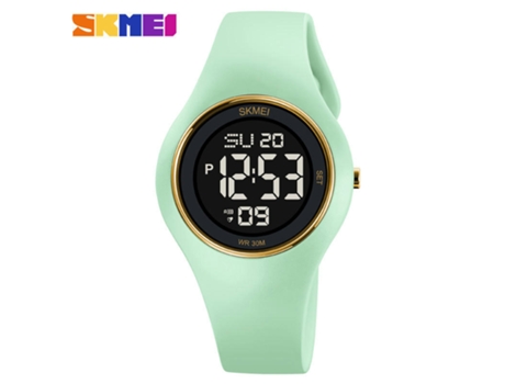 Relojes deportivos para mujer Calendario Semana Pantalla Reloj digital LED resistente al agua-Verde claro LUUCOZK