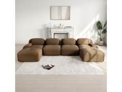 Sofá Modular U 4 Plazas - Cord Transpirable, 32d Acolchado, Brazos Anchos, Ergonómico Y Pet-friendly - Marrón