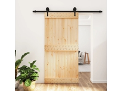 Puerta corrediza | Puerta corredera con herrajes 100x210 cm madera maciza de pino Wsd150013 Lovely Home