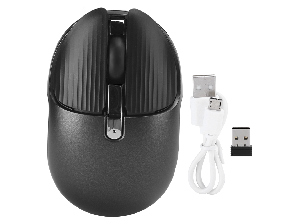 Mouse Sem Fio Hxsj M106 2.4g Recarregável Silencioso 1200/1600 Dpi Preto Acessório Para Computador