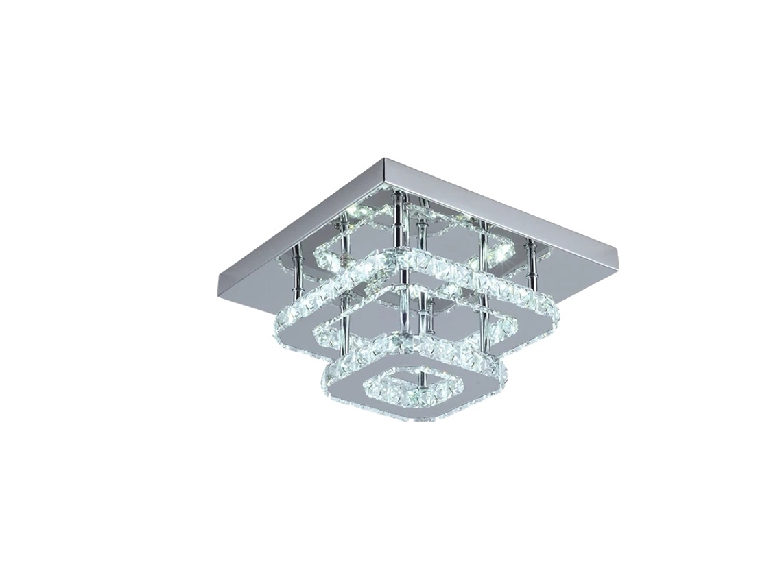 Lámpara de techo de cristal moderna, LED de bajo consumo, temperatura de luz personalizable, 27 cm x 27 cm, blanco frío OEM