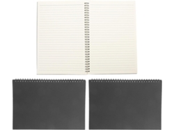 Juego De 3 Cuadernos Espirales Negros B5, Cuadernos Rayados Para El Trabajo Y La Escuela.
