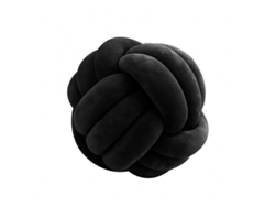 Rebe-almohada Redonda Nudo Suave Peluche Decoración Hogar 7.9x7.9in Negro
