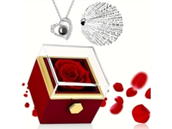 Collar "Te amo" con corazón, caja giratoria y colgante proyector. Regalo ideal para esposa, madre e hija. Perfecto para Navidad.