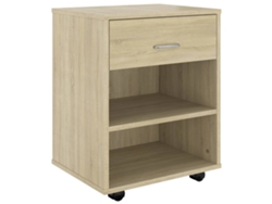 Muebles de roble Sonoma con ruedas MAISON EXCLUSIVE Derivados de madera (46x36x59 cm)