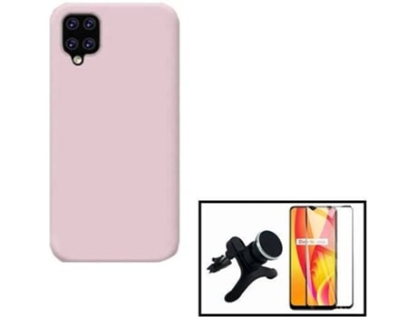 Kit Carcasa + Protector de Pantalla + Soporte Samsung Galaxy M12 PHONECARE Silicona Liquida