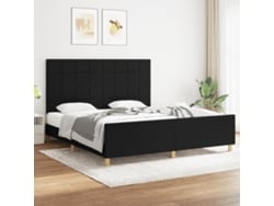 Cama Sin Colchón Tela Negro 180x200 Cm