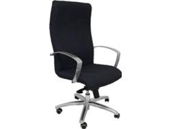 Silla de Escritorio Ejecutiva PYC Caudete Negro con ruedas antiarañazos (Brazos Fijos - Tejido)