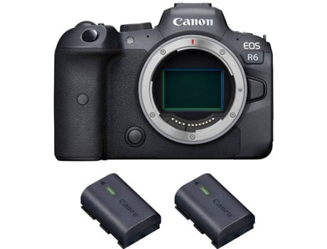 Kit Cámara Mirrorless y Baterías CANON EOS R6 (20 MP - Sensor: Full Frame - ISO: 100 a 102400)