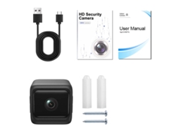 Mini cámara de seguridad HD 1080p con batería integrada y visión nocturna MDUG (negra, 16 g)