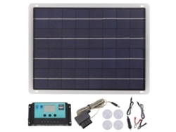 Kit cargador de baterías Primerox con panel solar monocristalino MPPT de 20 W, 18 V y 50 A y USB para uso en automóviles, vehículos recreativos y exteriores.