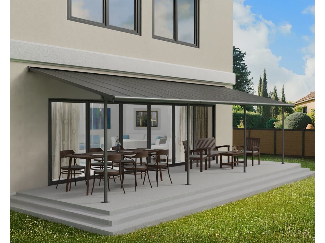 CANOPIA Capri Pérgola Cubierta para Terraza de Aluminio 3X9,2 m Gris