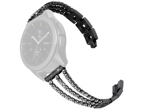 Correa de metal cadenas pedrería decoración 22mm para Samsung Galaxy Watch3 45mm/Gear S3 Frontier/Gear S3 Classic/Huawei Watch GT3 Pro 3 - negro