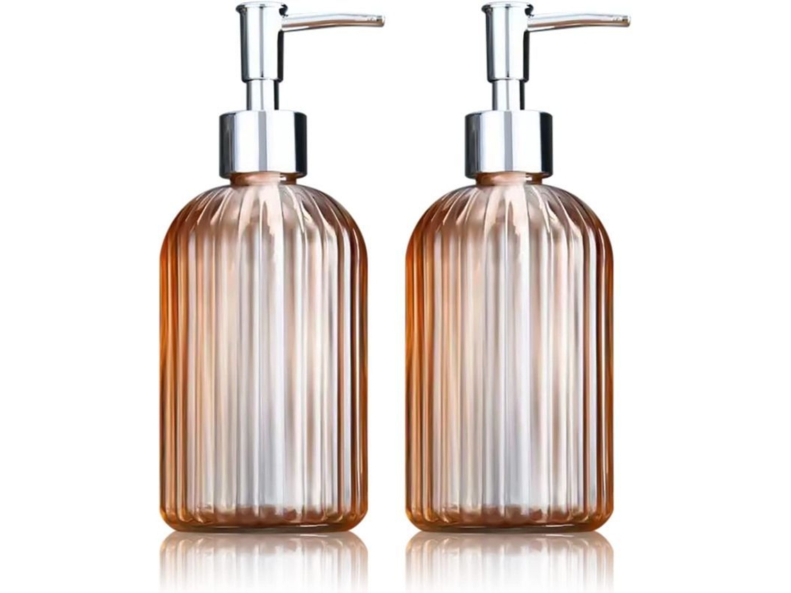Dispensador De Jabón De Vidrio De 414 Ml, Transparente, Para Baño Y Cocina, Color Ámbar.