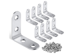 16 Piezas De Angular 90 Grados 40x40mm Acero Inoxidable Con 64 Tornillos Para Muebles Reparación