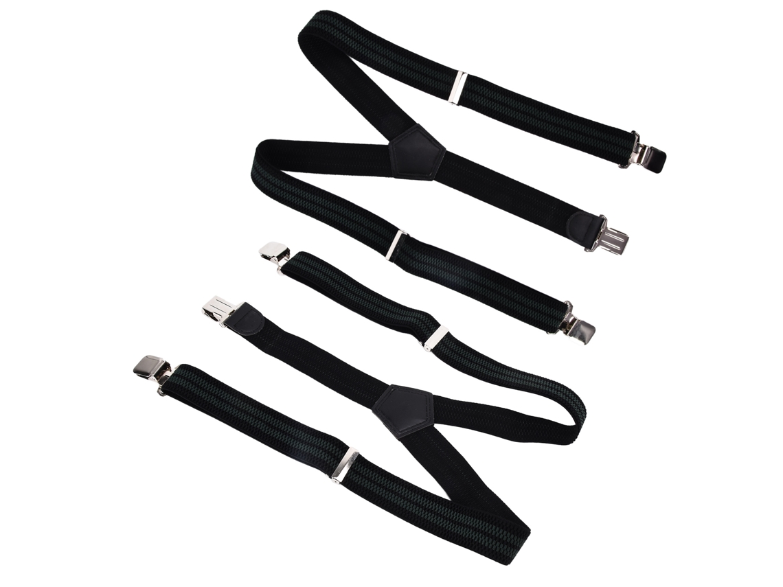 Tirantes Elásticos Ajustables Para Hombre Con Clips Metálicos Para Fiestas Formales - Verde