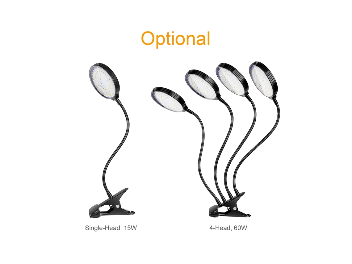 Luz LED de cultivo roja y azul de 15 W para plantas de interior con temporizador de 4/8/12 h y 3 modos automáticos Otros