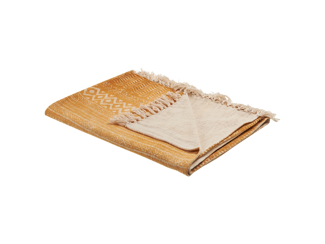 Manta BELIANI Firozabad (Algodón - Amarillo - 180 x 130 x 1 cm)