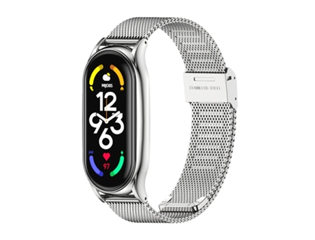 Correa Smartwatch para Xiaomi Mi Band 7 / 7 NFC MIJOBS Milan Buckle Plus Acero Inoxidable (Plata)