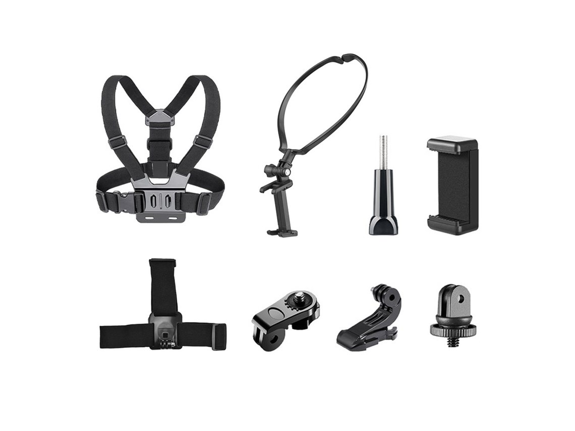 Soportes para cámara GoPro y teléfono: cabeza, pecho y cuello para Sports Hero 8/9/10 y móviles Telesin