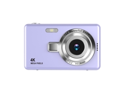 Cámara digital 4K Cámara compacta CCD con zoom 16X Pantalla TFT de 2,4 pulgadas morada