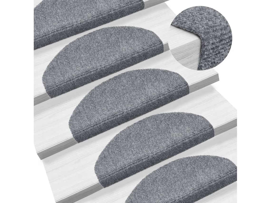 Tapetes adhesivos para escaleras, 15 unidades, 65 x 21 x 4 cm, color gris claro, DKD HOME DECOR