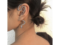 2026-aretes Retro Simples En Forma De Serpiente Personalizados Sin Perforar 2pcs