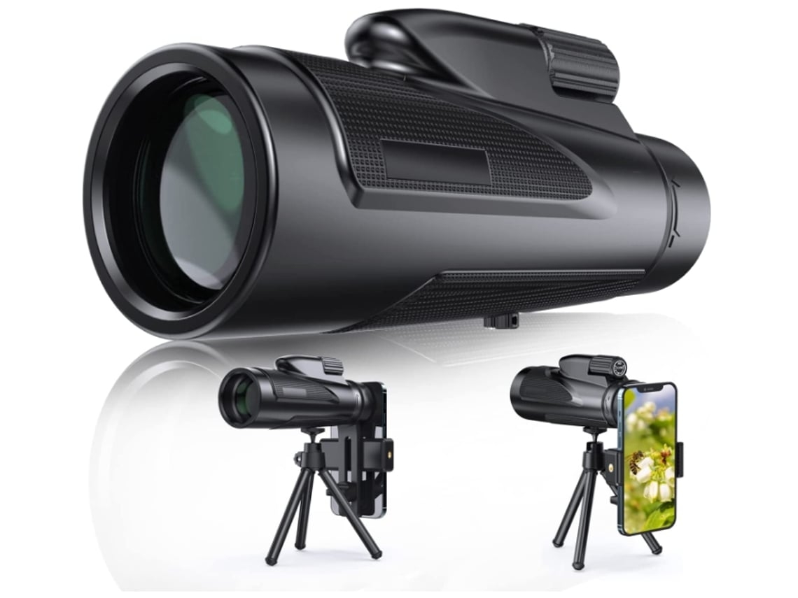 Telescópio Monocular 12x50 Para Adultos Hd High Power Bak4 Prism Monocular À Prova D Água Preto Facpoet