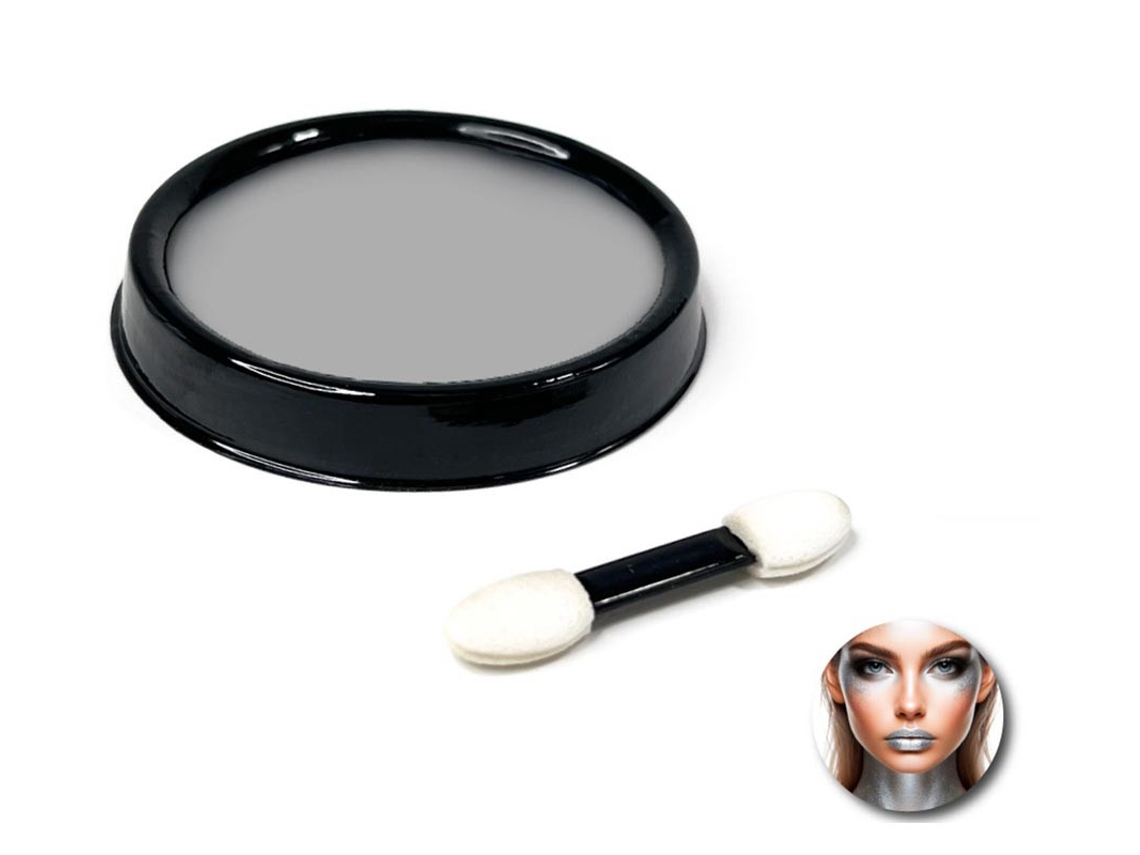 Pack de Maquillaje al agua plateado con brocha