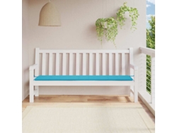 Cojín grande para banco de jardín, 200x50x4 cm, tela turquesa HARLANV1