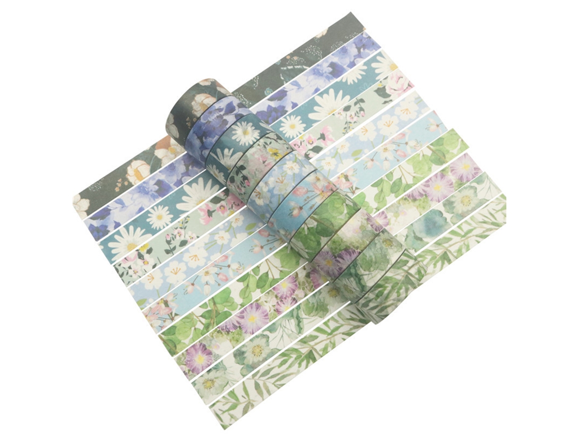 Juego De 40 Cintas Decorativas Florales Washi Para Álbumes De Recortes, Agendas Y Regalos.
