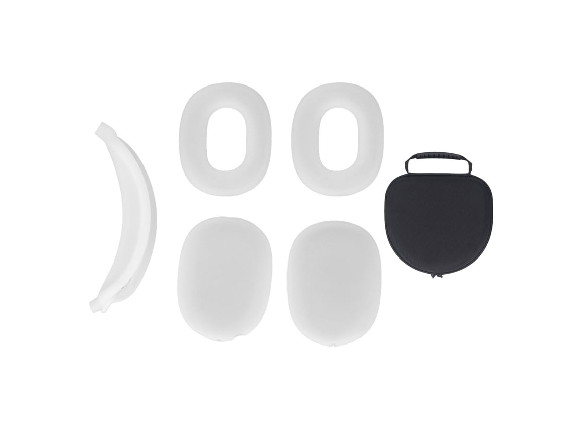 Capa Rígida Para Fones De Ouvido Com Capa De Silicone Para Almofadas E Bandana Estojo De Viagem Eva Branco Claro